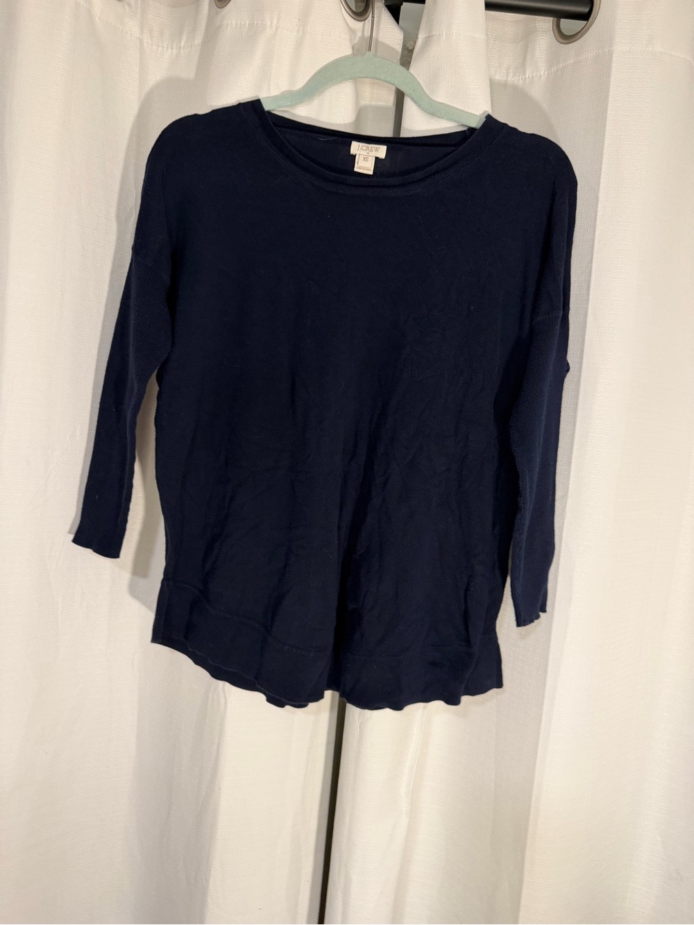 J. Crew Navy Long-Sleeve Lightweight Knit Top